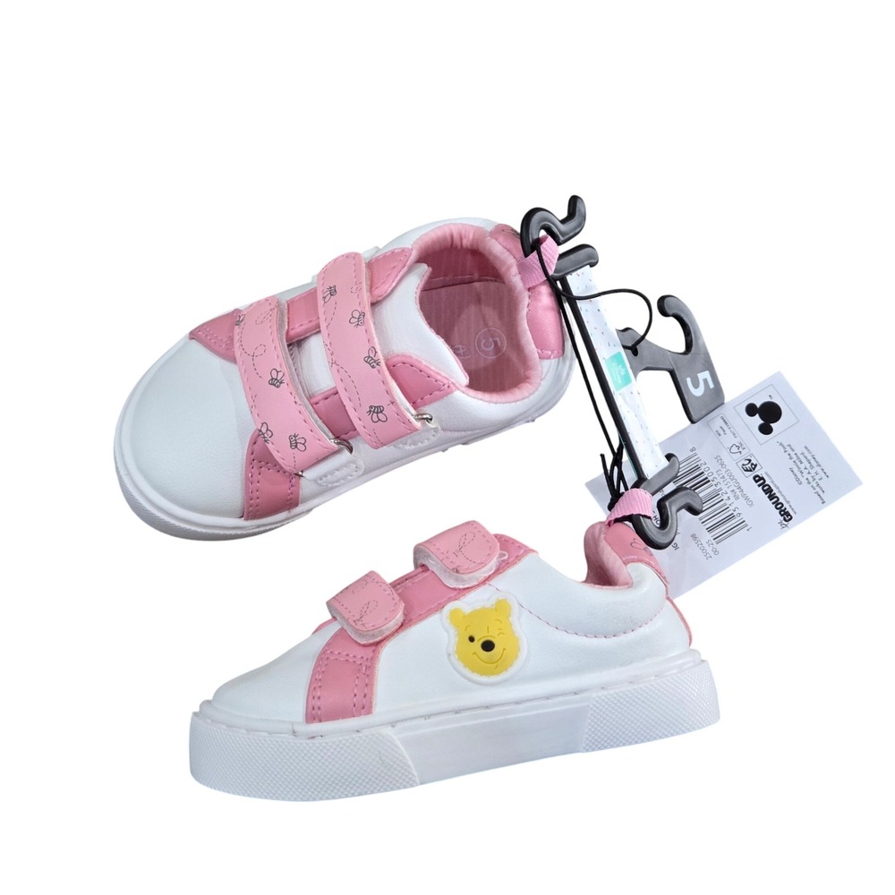Disney Baby Winnie the Pooh Toddler Sneakers Size 5 Pink White Velcro NEW